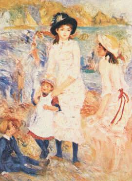 Pierre Renoir Children on the Seashore, Guernsey Norge oil painting art